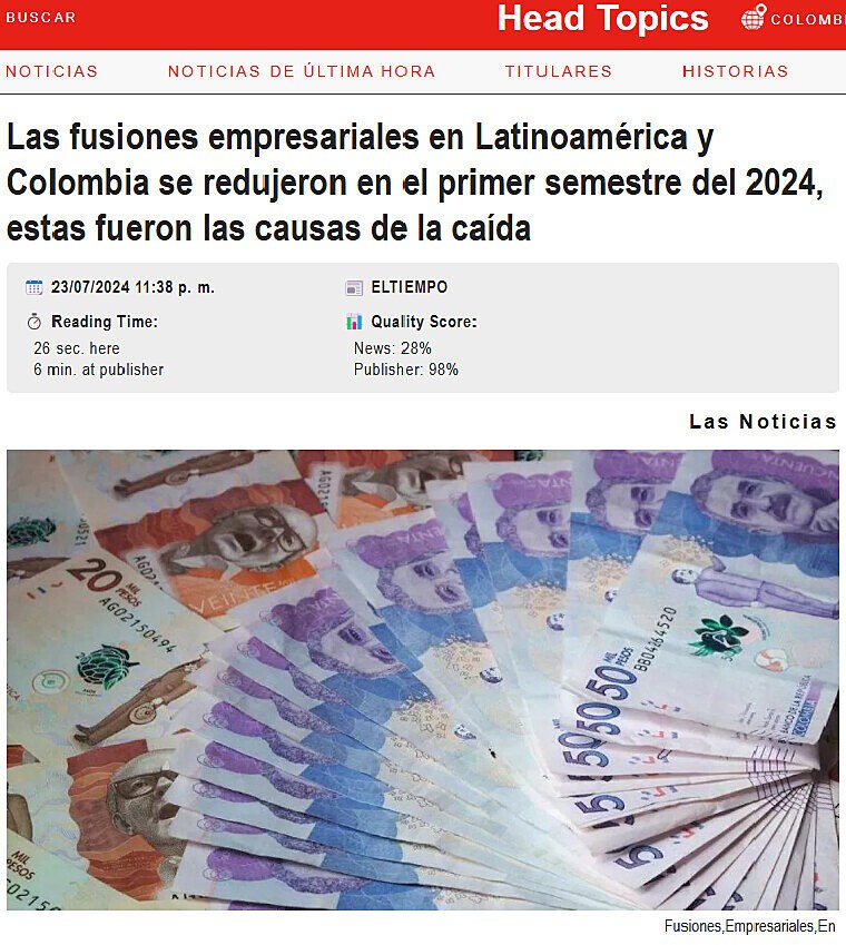 Las fusiones empresariales en Latinoamrica y Colombia se redujeron en el primer semestre del 2024, estas fueron las causas de la cada